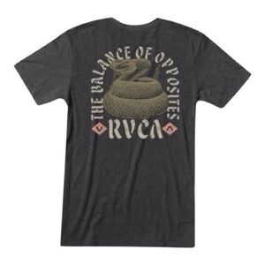 RVCA Coiled Graphic Tee M Black Cotton Poly Vintage Wash Slim Fit BNWT